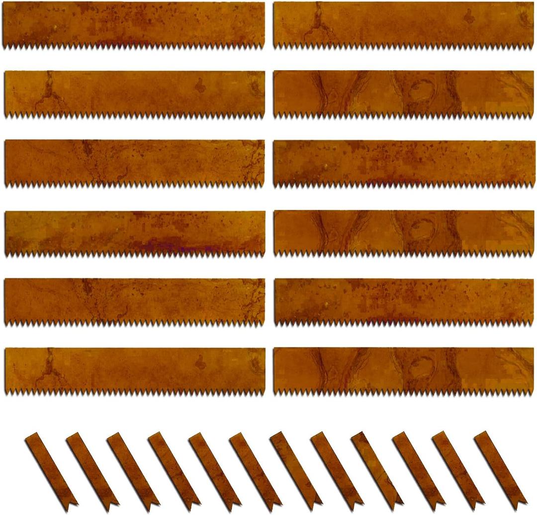 Cor-Ten Steel Landscape Edging with Rust Patina Finish, Pre-Rusted Cor-Ten Steel Landscape Edging, 42 inch Strips, 6 inch Depth (12 Pack)
