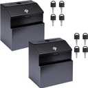 Suggestion Box with Lock and Slot 2 Pack Metal Wall Mounted Ballot Complaint and Donation Box with 4 Keys
