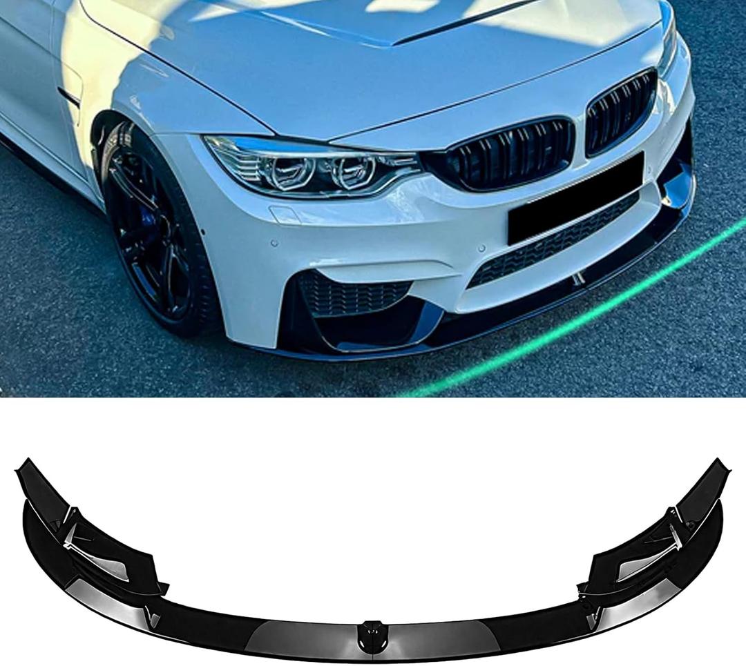 KHK Front Bumper Lip Compatible with 2015-2020 BMW F80 M3 F82 F83 M4 MP Style, Glossy Black Car Front Lip Bumper Air Splitter