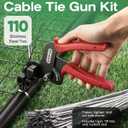 112PCS Heavy Duty 304 Stainless Steel Cable Tie Gun Kit, Includes 110PCS 11.8 Inch Metal Zip Ties, Self-Locking, UV & Corrosion Resistant, for Fence, Exhaust Pipe, Chicken Coop, Farm Use