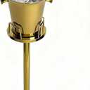 Champagne Bucket with Stand, Wine Bucket Stand with 5L Bucket, Stainless Steel Standing Ice Buckets for Bar, KTV, Hotel, Party, Gathering (Gold, 1 Pack)