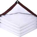 Clear Tarp Waterproof with Grommets 8x10, Heavy Duty PVC Vinyl Tarps Cover, Transparent Tarpaulin Large (Small) for Outdoor/ Camping/ Plant/ Garden/ Chicken Coop/ Cat Litter