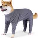 Dog Recovery Suit, Abdominal Wound After Surgery Wear, Prevent Licking Wounds, E-Collar & Cone Alternatives, Long Sleeve Postoperative Shirts Dog Bodysuit Prevent Shedding(2XL, Grey) (XXL, Gray)