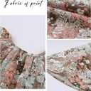 SimpleFun Women's Boho Tops Floral V Neck Short Sleeve Summer Blouse Shirts (Beige, S)