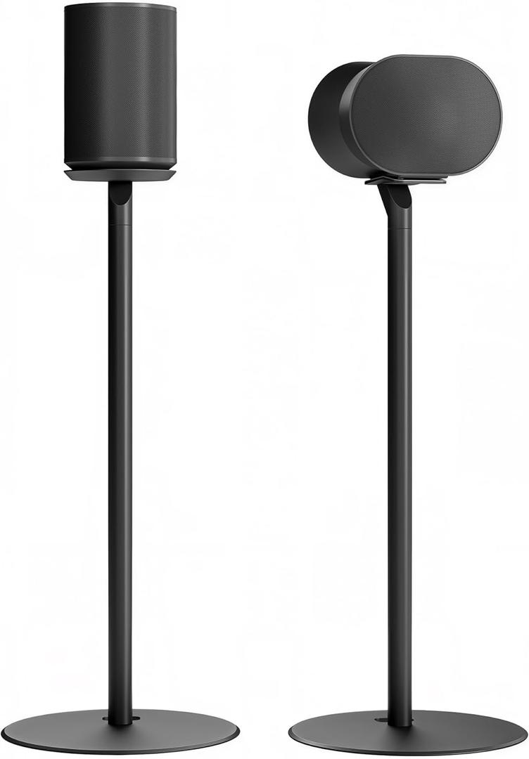 Speaker Stands Pair Compatible with Sonos Era 100 and Era 300, 22 LBS Capacity,28.1" Fixed Height, Metal Base, Bookshelf Speaker Stands for Sonos Era Speakers, 1 Pair, Black