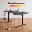 Agilestic Electric Standing Desk, Height Adjustable Desk, 55 x 32 Inch Sit Stand up for Work Office Home, L Shaped Ergonomic Rising Computer Table with Memory Preset, Black, 55 x 31.5 Inch