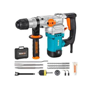 Berserker 1-1/8" SDS-Plus Rotary Hammer Drill with 1/2" SDS Plus Shank Keyless Chuck Adapter, 9 Amp 3 Functions Corded Rotomartillo for Fast Drilling in Concrete,Brick,Masonry,Metal,Wood