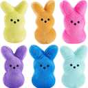 6PCS Easter Bunny Plush Toys,Easter Basket Stuffers Toys for Kids,Cute Easter Bunny Stuffed Animals Bulk Plushie,Easter Egg Fillers Party Favors Gift for Girls Boys (Multi-6color)