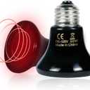 Non-Light Emitting, 24/7 Safe Heating: 50W Ceramic Heat Emitter (2-Pack) Reptile Heat Lamp for Terrariums, Brooders & Incubators. E26 for Turtle Lizard Bearded Dragon Snake Small Pets