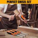 4 Piece Wood Chisel Sets Woodworking Tools Set, Wood Chisels for Woodworking with Steel Hammer End, Wood Tools Chisel Set Woodworking with Ergonomic Plastic Handle