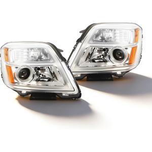 Passenger & Driver Side Headlight Assembly Compatible with 2016-2017 Terrain SLE/SLT Front Left Right Halogen Headlamp GM2502435 GM2503435