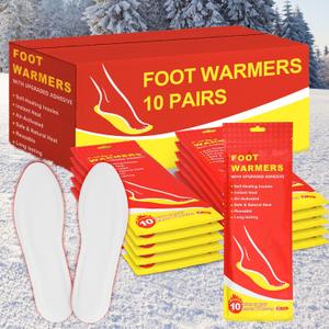 Jenaai Emergency Insole Foot Warmers Reusable Resealable Toe Warmer Long Lasting Safe Natural Odorless Air Activated Warmers up to 8-10 Hours of Heat for Skiing Hiking Outdoor Survival