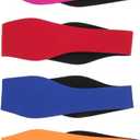 Sosoport Adjustable Swim Headband with Breathable Ear Protection Strap Waterproof Ear Covers for Swimming and Shower Use Lightweight Comfortable 23.62X3.34In 4-Pack, Large