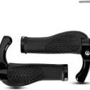 ROCKBROS Bike Grips Single Lock-on Bicycle Handle Bar Ergonomics Non-Slip Mountain Bike Handlebar Comfortable & Shock Absorption Rubber Grips for BMX, MTB, Beach Cruiser, Scooter
