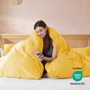 Nestl Twin Duvet Cover Set with Comforter Insert - Yellow 3 Piece 68x90 Duvet Cover & 1 Pillow Sham with White Quilted Down Alternative Comforter, Ultra Soft, All Season, Twin/Twin XL With Comforter