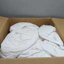 Serta Goose Feather Down Fiber Cotton Comforter Queen Size - 100% Cotton Duvet Insert - Hotel Luxury Hypoallergenic Bedding Comforter All Season Medium Warmth 90 x 90 Inch, White