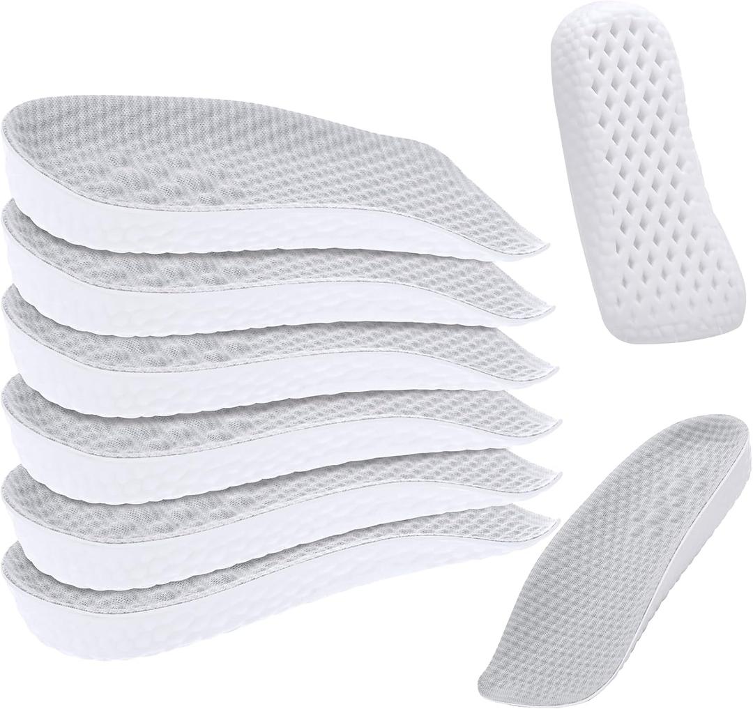 3 Pairs Orthopedic High Pads Height Increase Insoles Support Insoles Height Boosters Cushions for Men, Women(Grey,0.6 Inch)