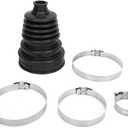 CV Axle Dust Cover, Universal Rubber CV Boot Kit, Ball Head Constant Speed Round Clamp Kit for Most Cars(Black)