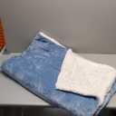 Bedsure GentleSoft Sherpa Fleece Throw Blanket Twin Size for Couch - Thick and Warm Throw for Women and Men, Soft Fuzzy Plush Twin Blanket for Winter, Non-Heated, Washed Blue, 60x80 Inches