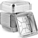 40 Pack 8x8 Inch Aluminum Pans with Clear Plastic Lids - Square Baking Cake Pans - Foil Pans with Lids - Disposable Food Containers Great for Cooking, Heating, Storing, Prepping Food