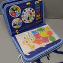 Esjay Toddler Busy Board Montessori Toys for Boys, Sensory Book Educational Activities for Learning Fine Motor Skills, Birthday Gifts for Boys Toddlers, Travel Toys for Airplane Car, Blue Dinosaur