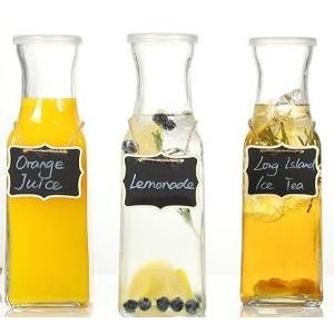 Set of 3 Square Glass Carafe with Lid, 1 Liter Clear Glass Pitcher, Beverage Serveware Carafe for Mimosa Bar, Brunch, Cold Water, Juice, Milk, Iced Tea, Lemonade