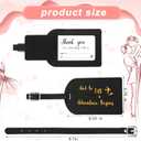Sweetude 48 Sets Leather Luggage Tag Bulk and So The Adventure Begins Luggage Tags with Name Card for Wedding Bridal Shower Bachelorette Honeymoon Travel Graduation Gifts(Black)