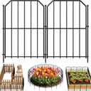 Goovilla Garden Fence, Total 19ft(L) x 24in(H) Garden Fencing Animal Barrier, 19 Pcs Rustproof Metal Wire No Dig Fence Panels, Black Decorative Garden Fences and Borders for Dogs, Flower Bed, Patio