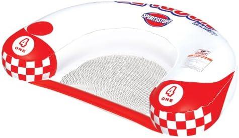 Sportsstuff Noodler 1 Inflatable Floating Lounge Chair with Cup Holder, Red and White