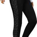 WDIRARA Women's Leopard High Waisted Leggings Workout Running Athletic Yoga Pants, Medium