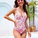 One Piece Swimsuit Women Tummy Control Bathing Suit Teen Girls Floral Modest Swim Suits Shapewear Slimming Swimwear (S)