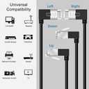 Ultra Slim 90 Degree Cat 6A Ethernet Cable Left Angled 30 Feet 2Pack, 10Gbps High-Speed Internet Flexible Cable for PC, Router, Ps4/5 (Black)
