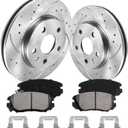 Anpulsero Brake Pads And Rotors Kit Front Compatible with 2013-2015 Chevrolet Malibu, 296mm(11.7in) Front Rotor FOR 2.4L OR 16 IN Wheels, Automotive Replacement Brake Kits Drilled And Slotted Rotors