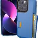 Smartish iPhone 14 Pro Wallet Case - Wallet Slayer Vol. 1 [Slim + Protective] Credit Card Holder - Drop Tested Hidden Card Slot Cover Compatible with Apple iPhone 14 Pro - Blues on The Green