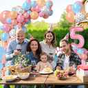 Pink Dog Paw Balloon Arch Garland Kit, Kids 5th Birthday Party Decorations, with Paw Print Balloons and multicolour Balloons for Girls Puppy Themed Birthday Baby Shower Party Decorations