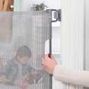 Regalo Safety 50" Extra Wide Retractable Baby Gate, Mesh Safety Gate for Doorways, Hallways & Bottom of Stairs, Hardware Mounted Gate for Babies, Toddlers & Pets, Lock Indicator Window, Gray