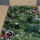 Christmas Garland, 9Ft Christmas Garland with Lights & Timer, 50LED Waterproof Battery Operated Lighted Garland Outdoor, Indoor Prelit Garland for Mantle, Stairs, Outside Christmas Decor Decorations