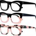 CCVOO Stylish Reading Glasses for Women, Eyeglasses, Blue Light Readers for Women, Computer Eye Glasses, Cheaters, 1.5