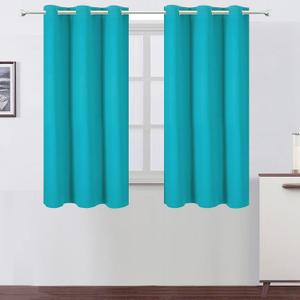 LEMOMO Teal Blackout Curtains 34 x 54 Inch Length/Set of 2 Curtain Panels/Thermal Insulated Room Darkening Blackout Curtains for Bedroom