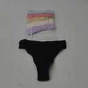 6 Pack Women's Ribbed Cotton Thongs High Waist Seamless Panties Plus Size High Rise No Show Underwear (Medium)