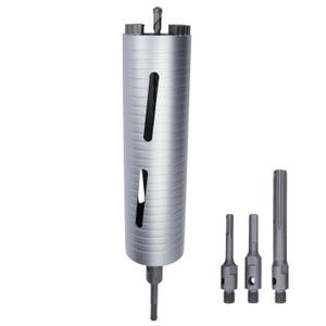 3 inch Diamond Dry Core Drill Bit, 10" Drilling Depth, 5/8"-11 Thread for Concrete Granite Masonry Brick Block, Includes 3 Adapters SDS Plus, SDS Max and Hex (3 inch)