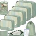 BAGAIL 9 Set Packing Cubes Luggage Packing Organizers for Travel Accessories (Matcha Green)