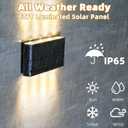 Solar Wall Lights Outdoor, 3000K Warm White, Waterproof, Stylish Modern Lights, Bright Solar Up and Down Wall Sconce Lighting with 8 LED for Exterior, Porch, Patio, Fence, Garage (4PK)
