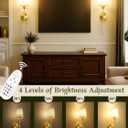 Battery Operated Wall Sconces Set of 2, Bronze Cordless Wall Lights with Rechargeable Magnetic Bulbs and Remote, Dimmable & 15 RGB Colors Wall Lamps for Bedroom Living Room Hallway 23Inch