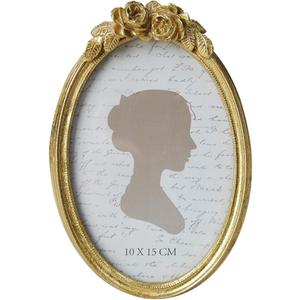 Sunlit Vintage Picture Frame 4x6 Inch, Oval Antique Photo Frames with Glass Front, Luxury Photo Display, Tabletop Wall Hanging, Gift Ideas, Golden Rose