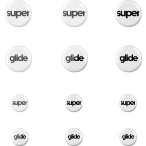 Superglide Glass Mouse Skates - Super Smooth Glide, Polished Round Edge, Super Fast Gaming Mouse Feet with Durable Sole for Universal 6mm + 9mm Set of 12 (Type-S, White)