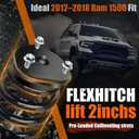 2 Inch Leveling Struts for 2012-2018 Ram 1500 4WD & 2019-2024 Ram 1500 Classic 4WD, Pre-Loaded Coil Spring, Eliminate Factory Rake, Bolt-On Installation, Smooth Factory-Like Ride