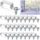 Zonon 24 Pcs Window Screen Clips with Screws Aluminum Retainer Clips to Hold The Screen in Window for Storm Panels and Door(White)