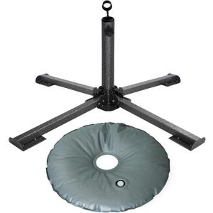 AMMSUN Foldable Portable Beach Umbrella Stand-Portable Patio Umbrella Base Holder,Iron Patio Umbrella Stand for Courtyard,Garden,Beach,Grass (Black)