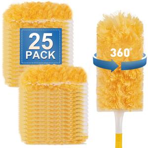 Heavy Duty Duster Refills, Unscented Disposable Dusters Kit for Cleaning Dusting Furniture Blind Ceiling Fan, Multi Surface 360 Feather Duster(25)